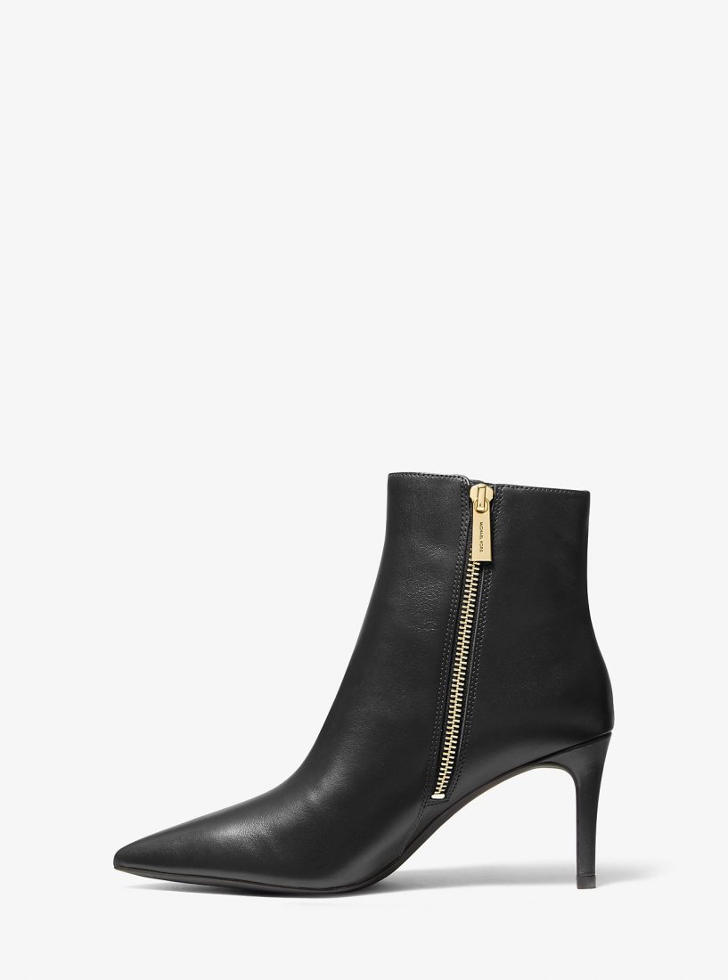 Michael Kors Alina Flex Leather Ankle Boot Bot Kadın Siyah | 492351-UKG