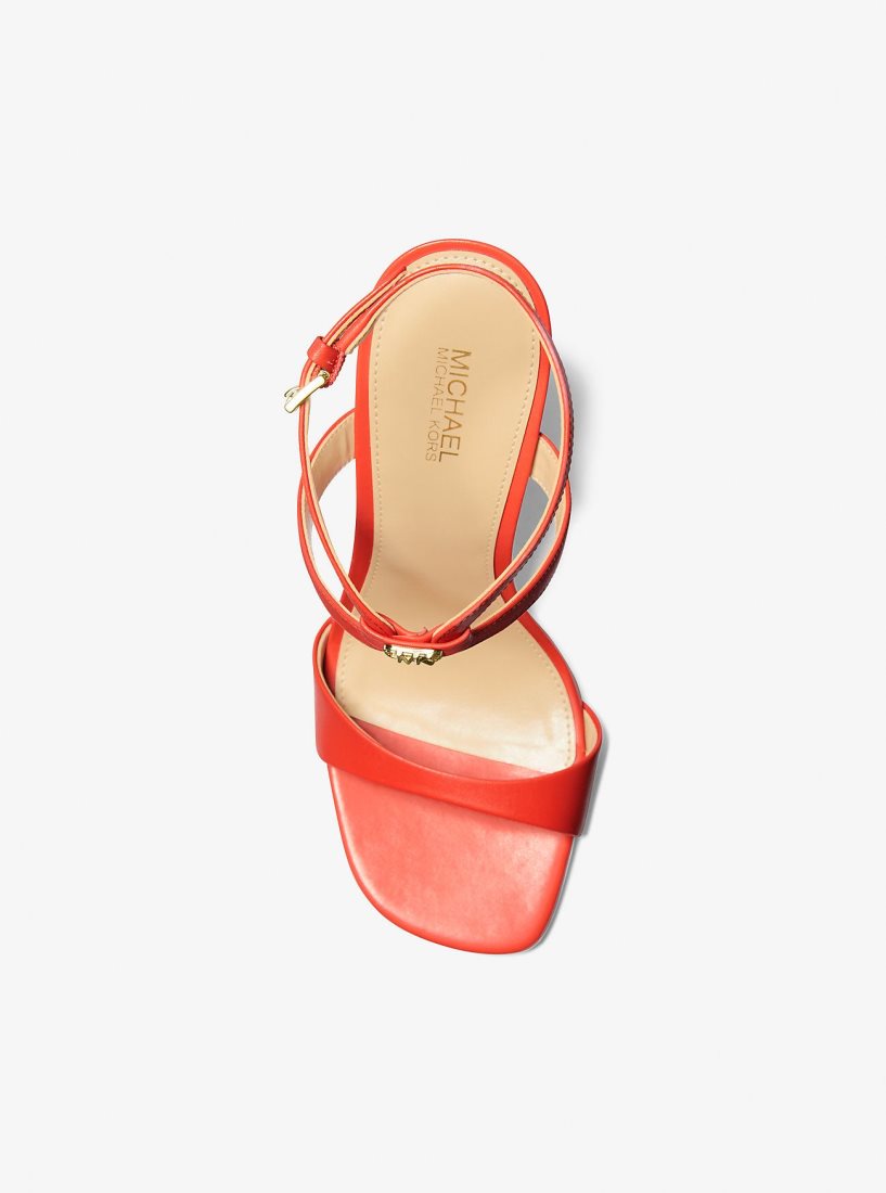 Michael Kors Amara Leather Sandal Sandalet Kadın Mercan | 527914-CEK