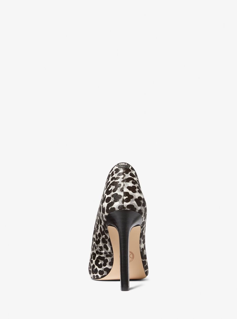 Michael Kors Amara Leopard Print Calf Hair Pump Stiletto Kadın Siyah | 186739-JME