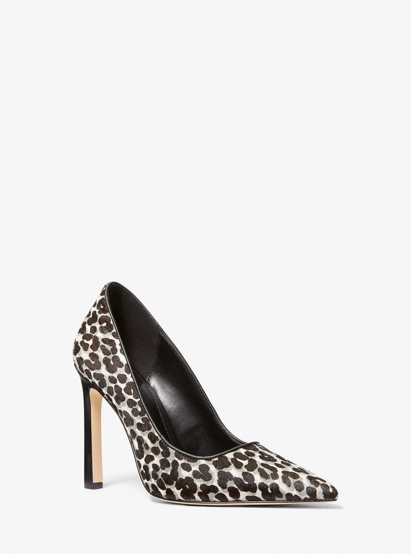 Michael Kors Amara Leopard Print Calf Hair Pump Stiletto Kadın Siyah | 186739-JME