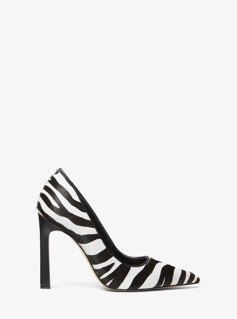 Michael Kors Amara Zebra Print Calf Hair Pump Stiletto Kadın Siyah | 140275-ECD