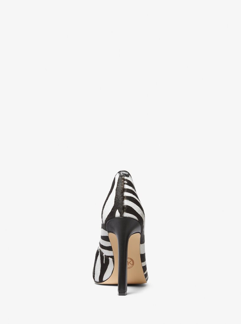 Michael Kors Amara Zebra Print Calf Hair Pump Stiletto Kadın Siyah | 140275-ECD