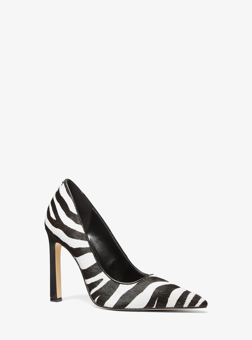 Michael Kors Amara Zebra Print Calf Hair Pump Stiletto Kadın Siyah | 140275-ECD