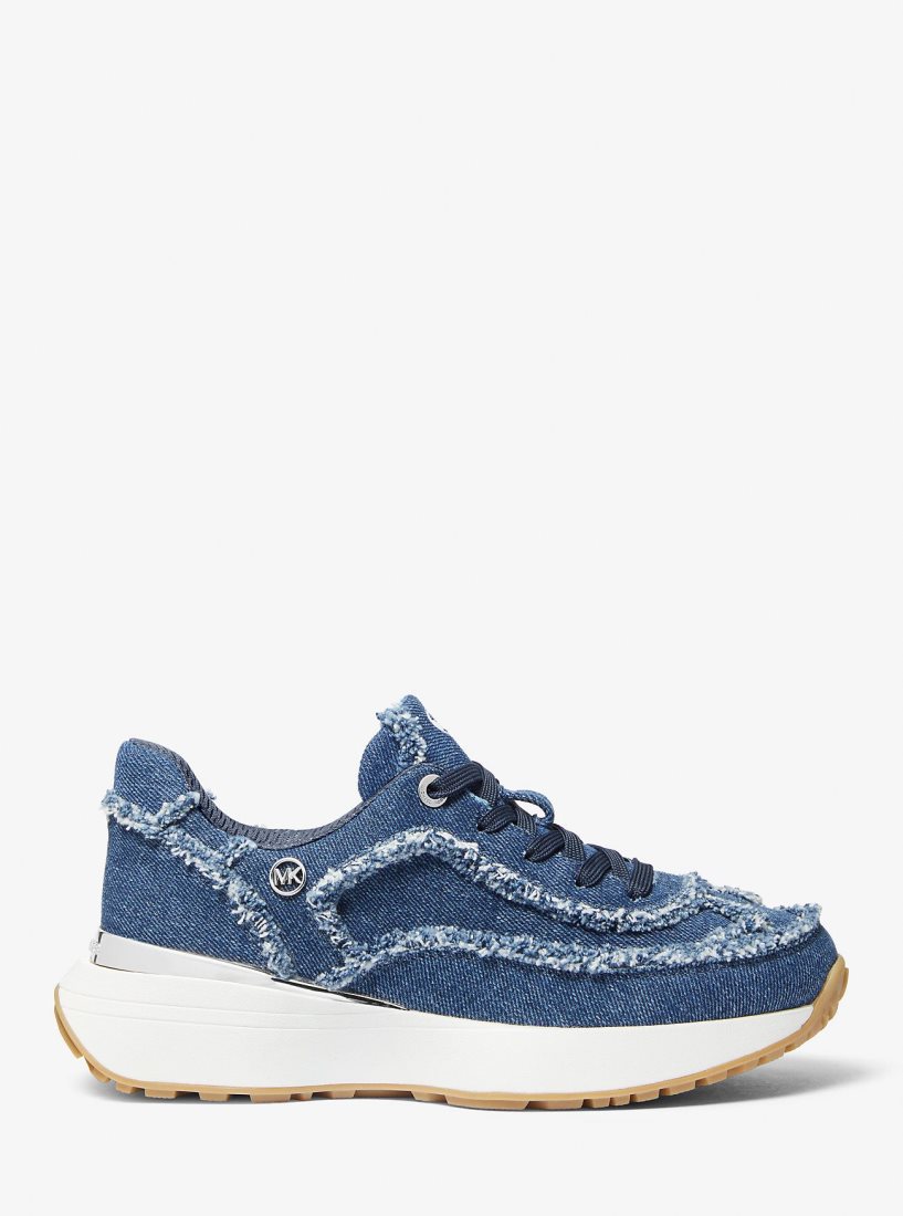 Michael Kors Ari Frayed Denim Trainer Spor Ayakkabı Kadın Mavi | 639142-JNP