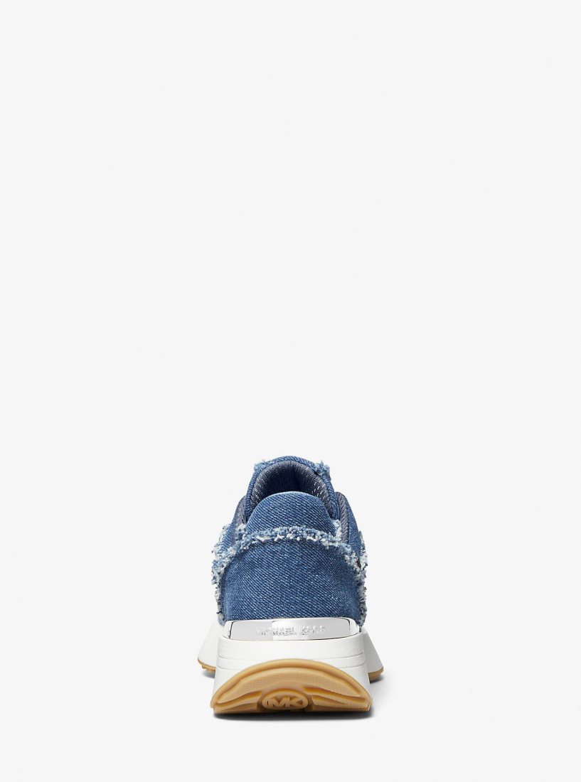 Michael Kors Ari Frayed Denim Trainer Spor Ayakkabı Kadın Mavi | 639142-JNP