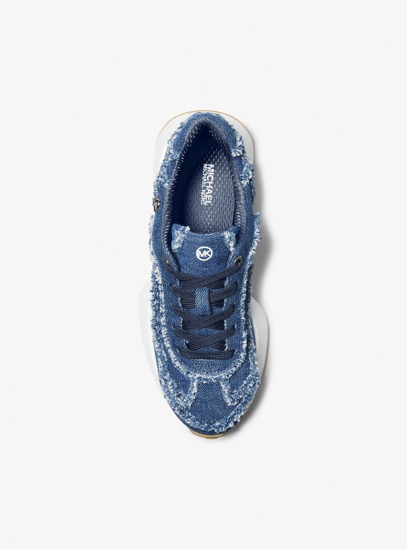 Michael Kors Ari Frayed Denim Trainer Spor Ayakkabı Kadın Mavi | 639142-JNP