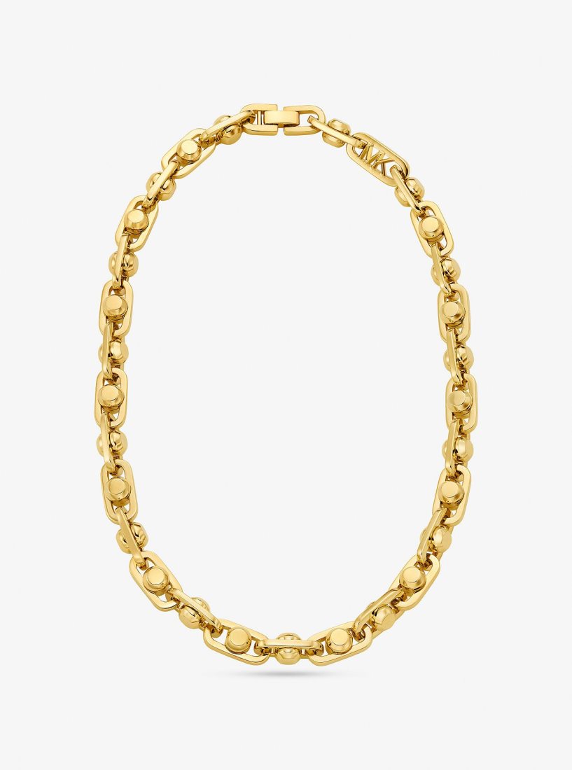 Michael Kors Astor Large Precious Metal-Plated Brass Link Necklace Kolye Kadın Altın | 630875-LKX