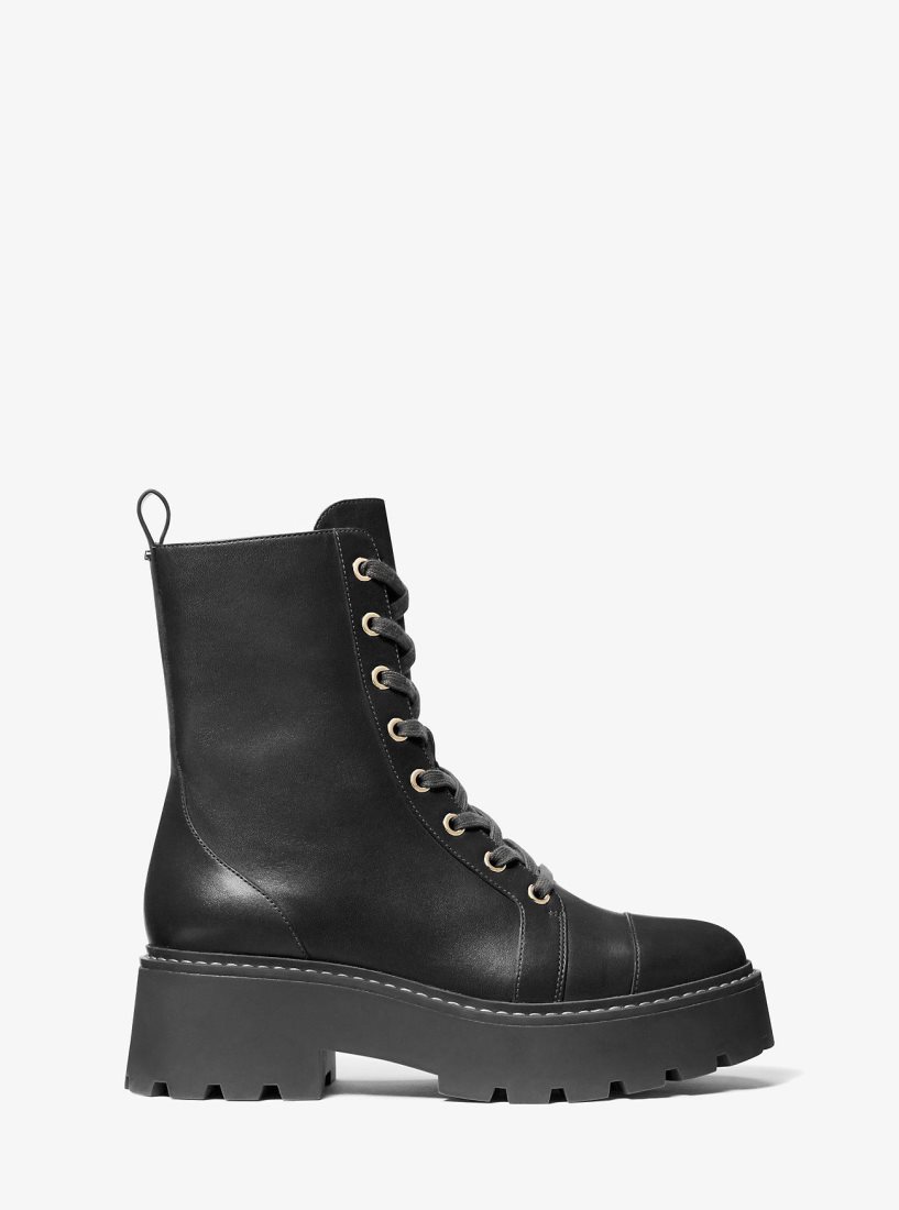 Michael Kors Blake Leather Combat Boot Bot Kadın Siyah | 287103-BZA