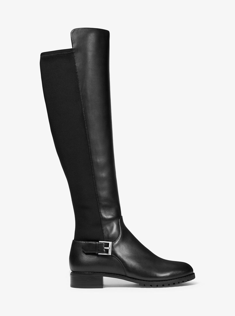 Michael Kors Branson Stretch Leather Boot Bot Kadın Siyah | 425670-ARM