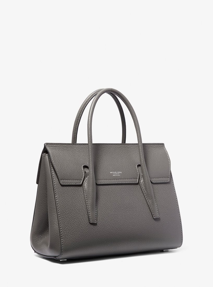 Michael Kors Campbell Medium Pebbled Leather Satchel Satchel Çanta Kadın Slate | 901867-ZAE