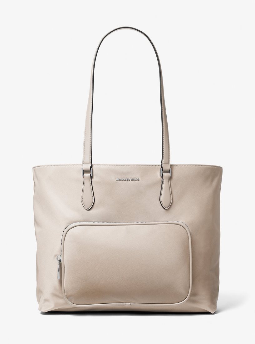 Michael Kors Cara Large Nylon Tote Bag Totes Kadın Açık Kahverengi | 571493-PDM