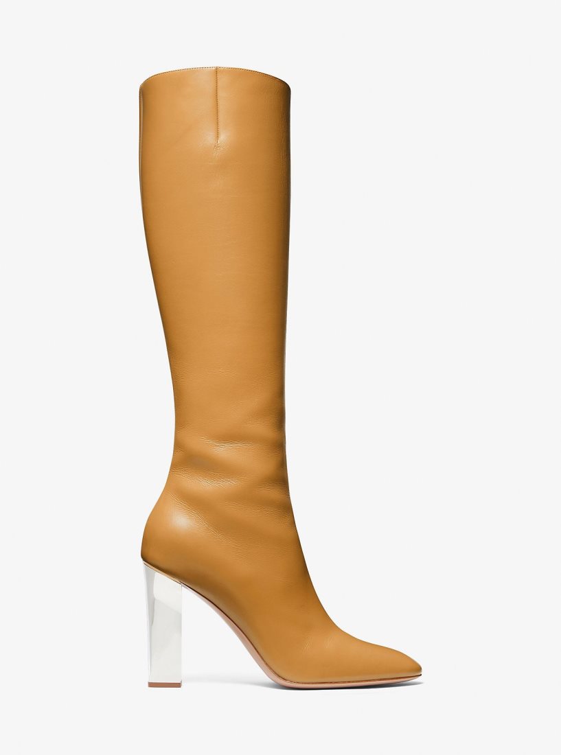 Michael Kors Carly Leather Boot Bot Kadın Kahverengi | 254671-OGD