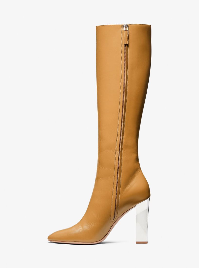 Michael Kors Carly Leather Boot Bot Kadın Kahverengi | 254671-OGD