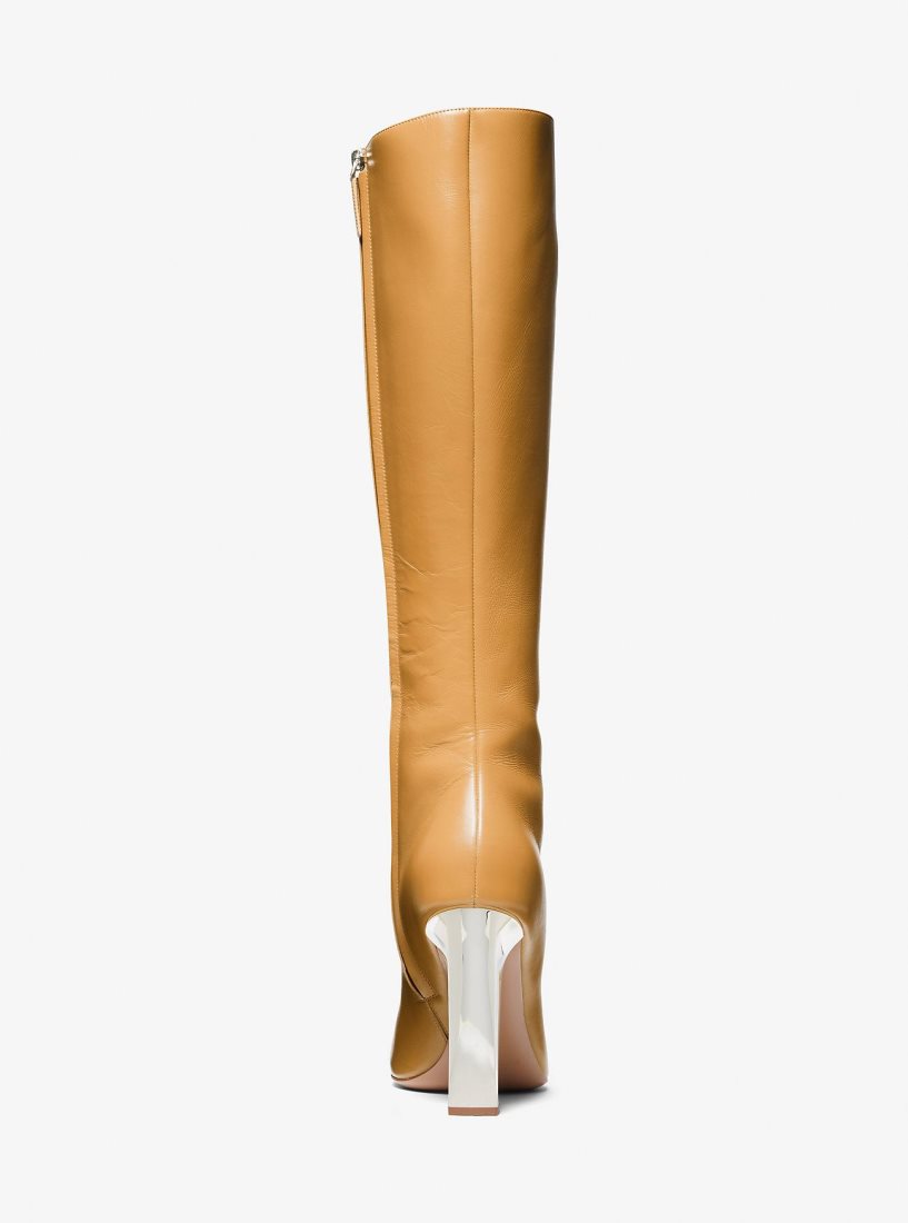 Michael Kors Carly Leather Boot Bot Kadın Kahverengi | 254671-OGD