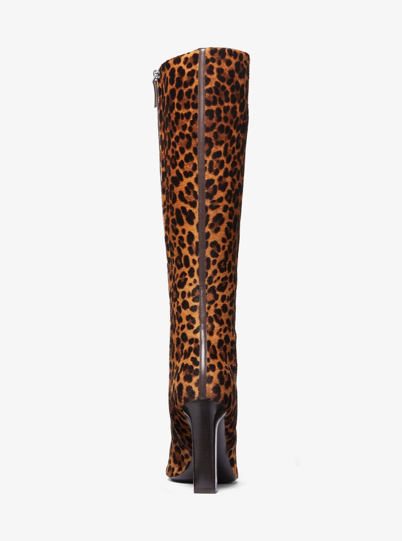 Michael Kors Carly Leopard Print Calf Hair Boot Bot Kadın Kahverengi Renkli | 290538-SCW