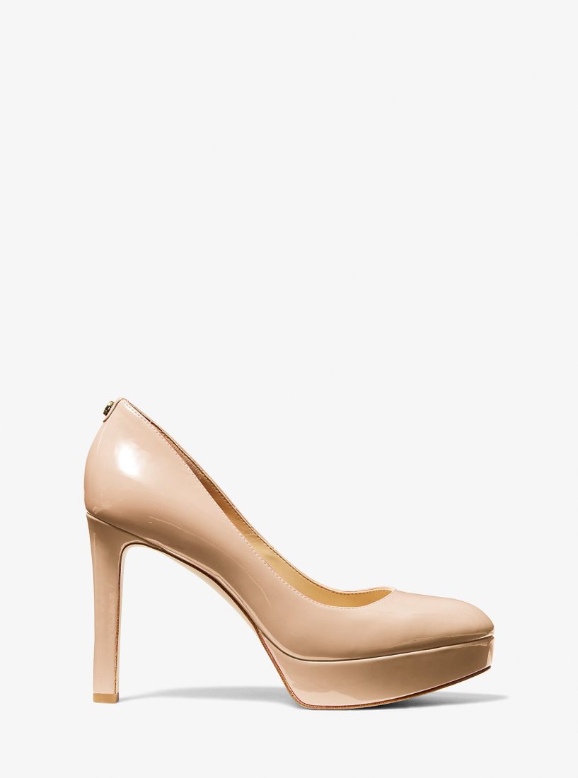 Michael Kors Chantal Faux Patent Leather Platform Pump Stiletto Kadın Açık Pembe | 392817-OIE