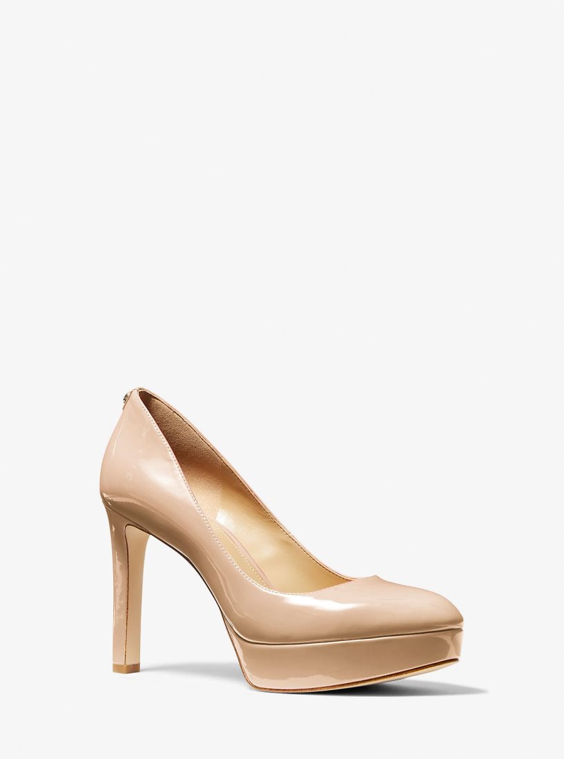 Michael Kors Chantal Faux Patent Leather Platform Pump Stiletto Kadın Açık Pembe | 392817-OIE