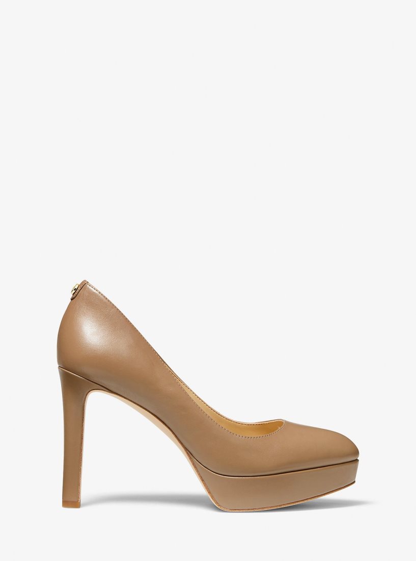 Michael Kors Chantal Leather Platform Pump Stiletto Kadın Cashew | 370692-KOX