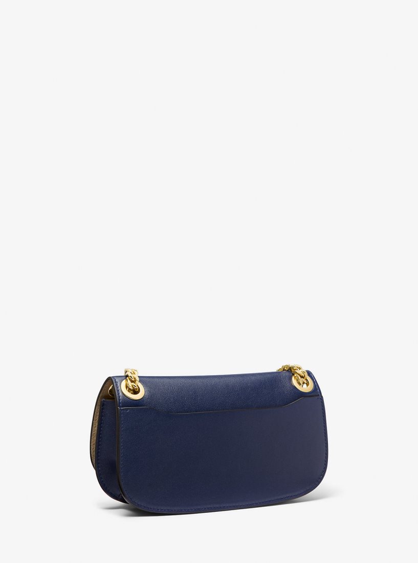 Michael Kors Christie Mini Leather Envelope Bag Debriyaj Çanta Kadın Lacivert | 871092-SRY