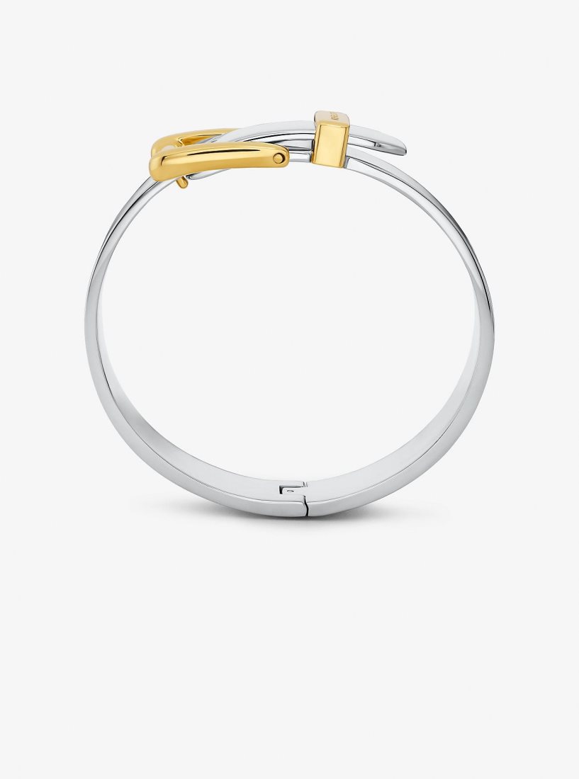 Michael Kors Colby Large Precious Metal-Plated Brass Bangle Bilezik Kadın Two Tone | 108947-KRB