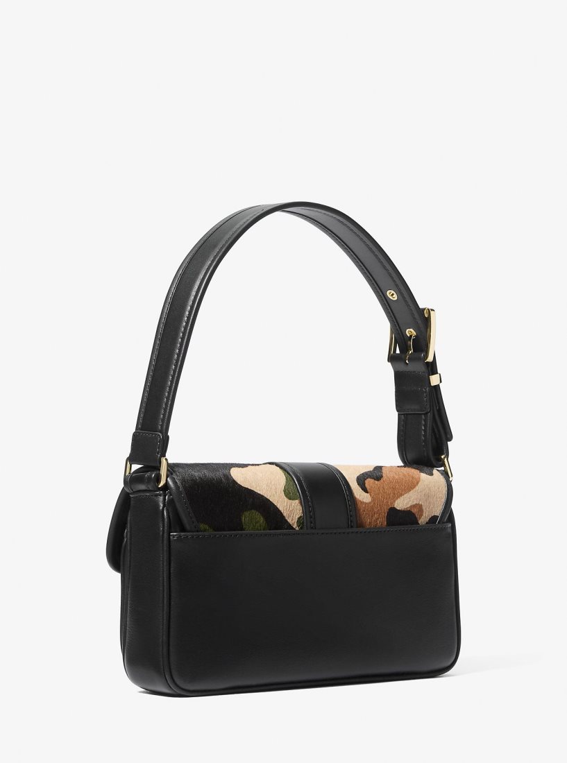 Michael Kors Colby Medium Camouflage Print Calf Hair Shoulder Bag Omuz Çantası Kadın Zeytin Yeşili Renkli | 075682-CJE