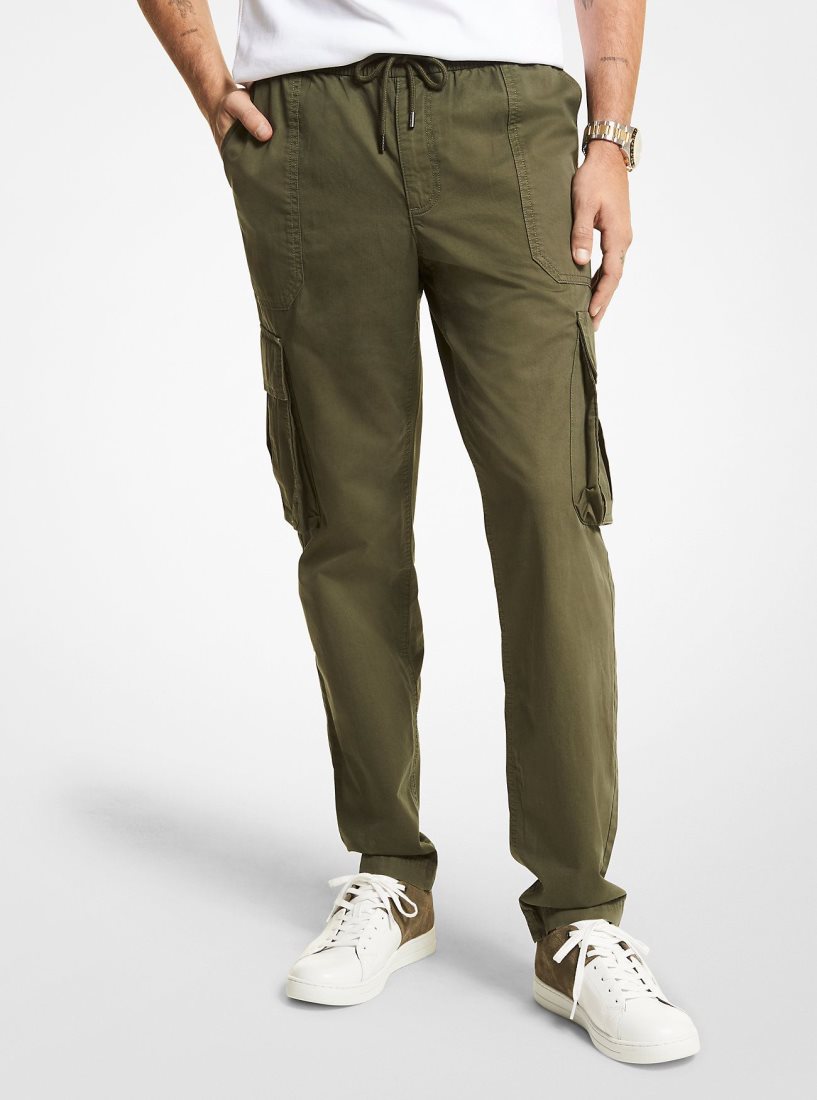 Michael Kors Cotton Cargo Pants Pantolon Erkek Koyu Yeşil | 129760-ZJI