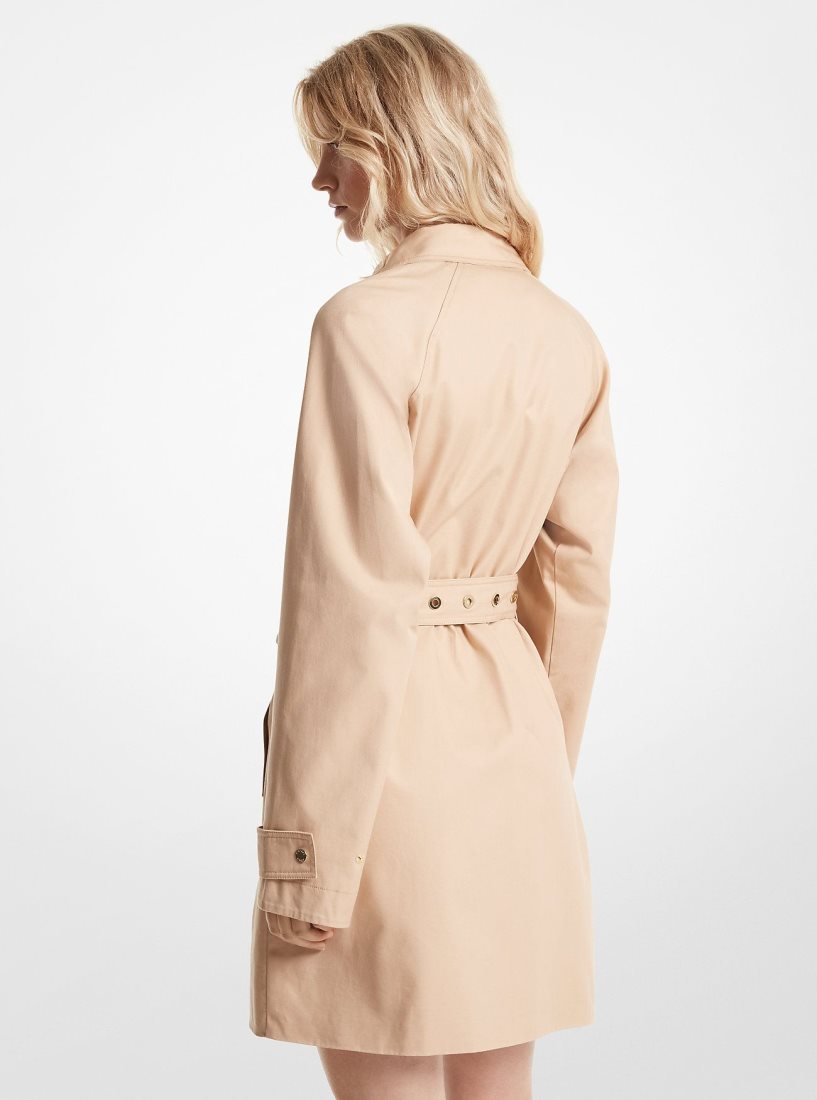 Michael Kors Cotton Twill Trench Coat Mont Kadın Buff | 269438-PMG