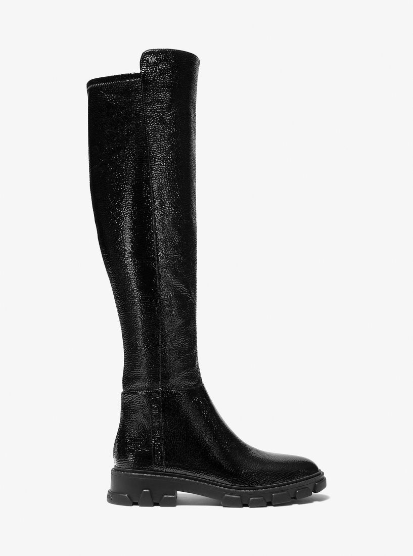 Michael Kors Crackled Faux Patent Leather Boot Bot Kadın Siyah | 654891-VBD