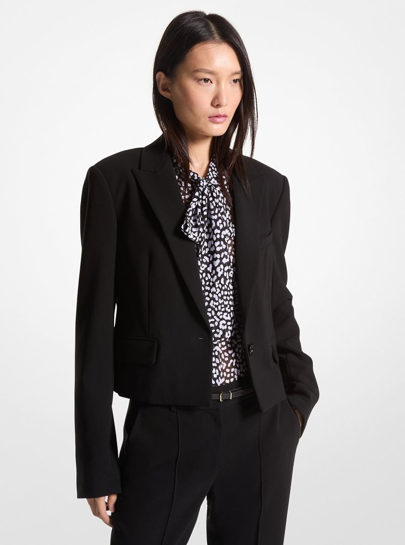 Michael Kors Crepe Cropped Blazer Mont Kadın Siyah | 802613-GNA