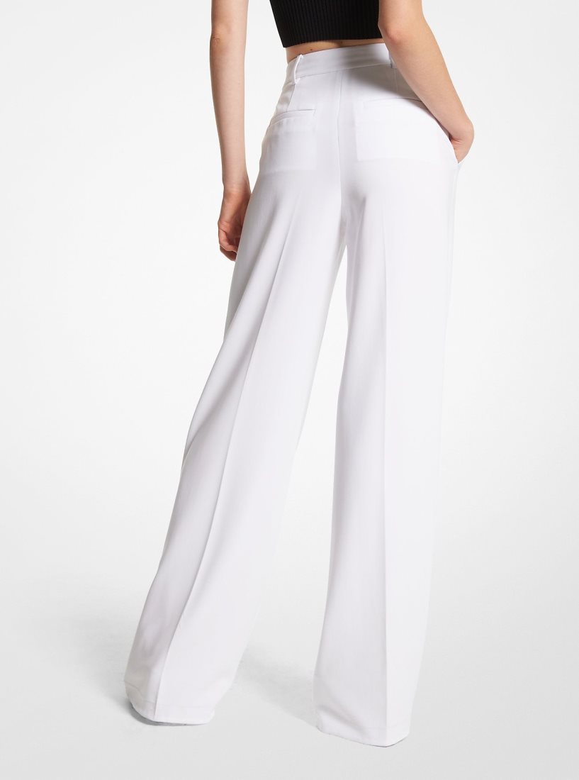 Michael Kors Crepe Wide-Leg Pants Pantolon Kadın Beyaz | 057394-LTW