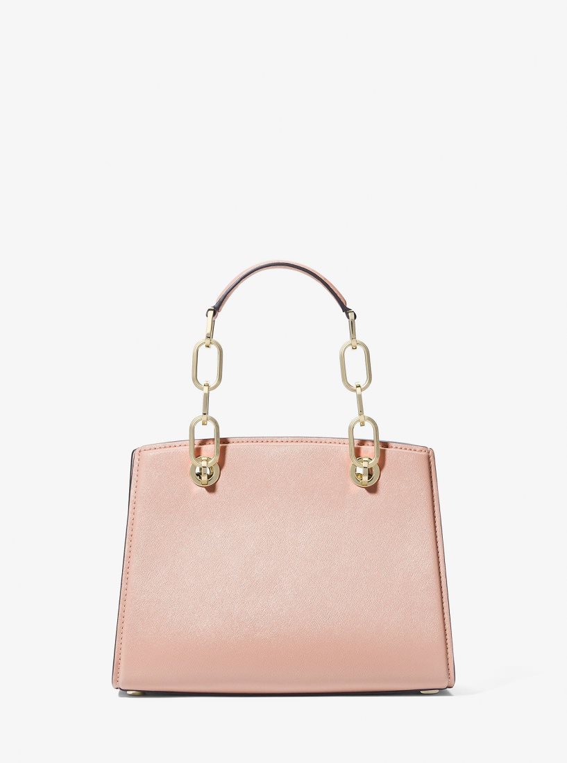 Michael Kors Cynthia Small Leather Satchel Satchel Çanta Kadın Pembe | 378091-CQR