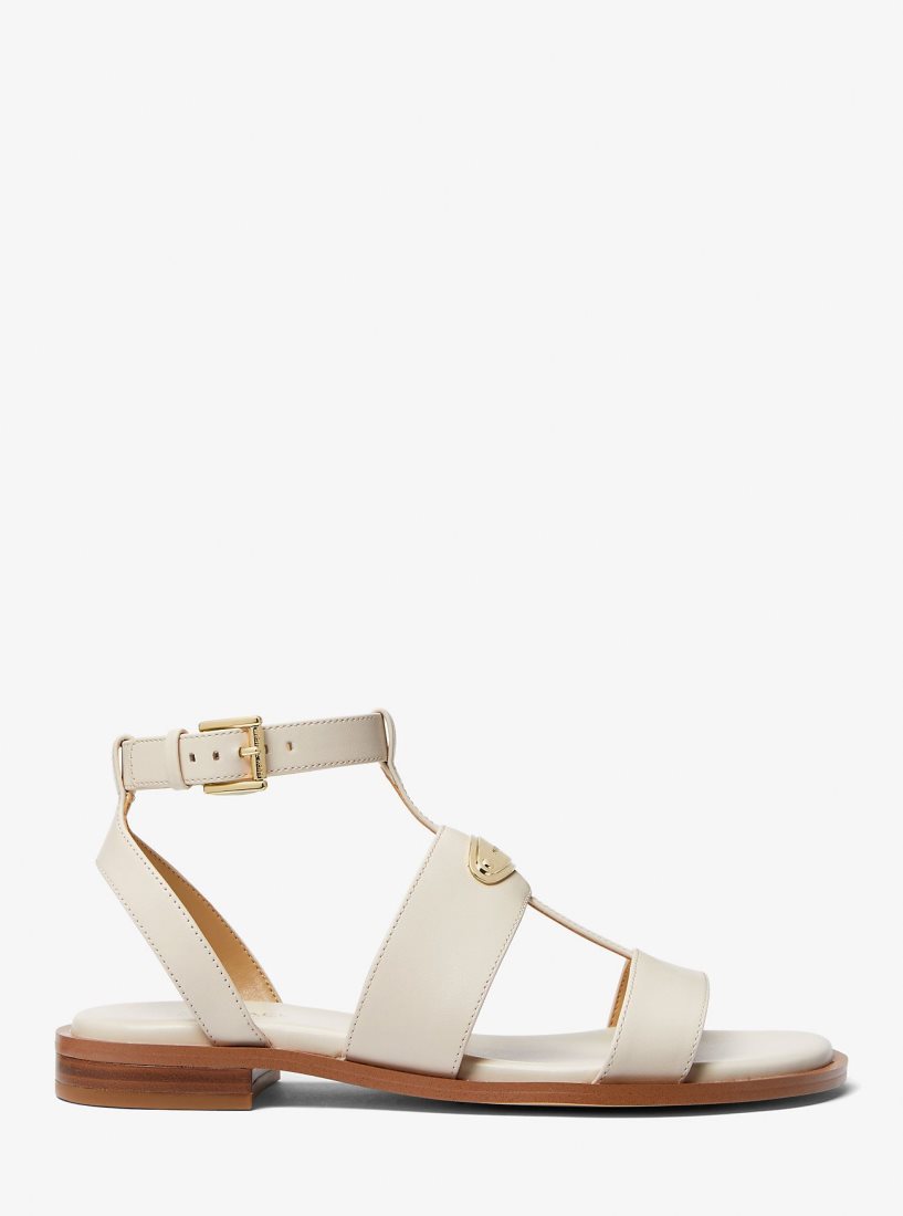 Michael Kors Darcy Leather Sandal Sandalet Kadın Krema | 765930-JLW