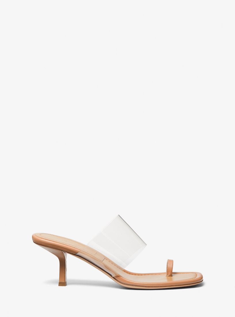 Michael Kors Dionne Leather Sandal Sandalet Kadın Suntan | 104897-SIT