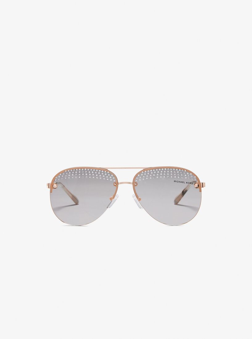 Michael Kors East Side Sunglasses Güneş Gözlüğü Kadın Pembe Altın | 851094-POR