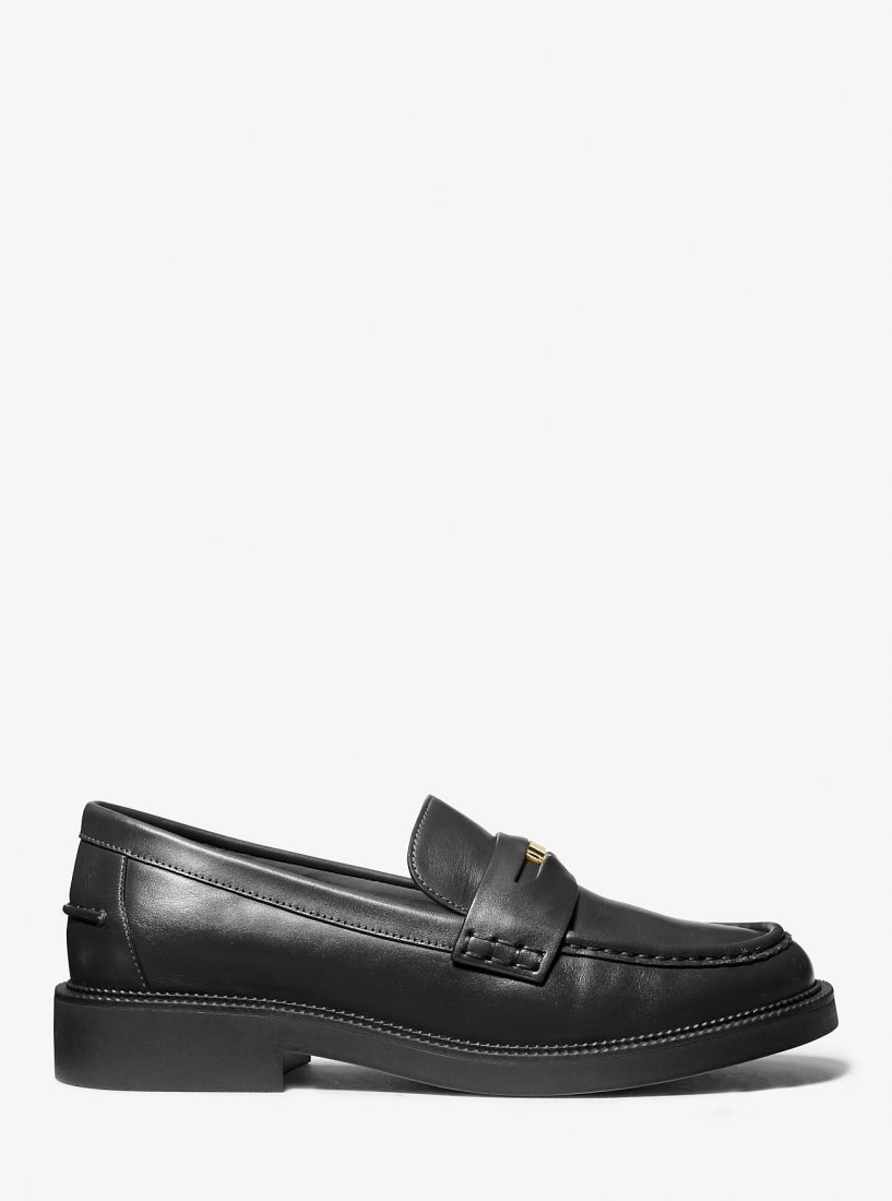 Michael Kors Eden Leather Loafer Düz Ayakkabı Kadın Siyah | 958760-VON