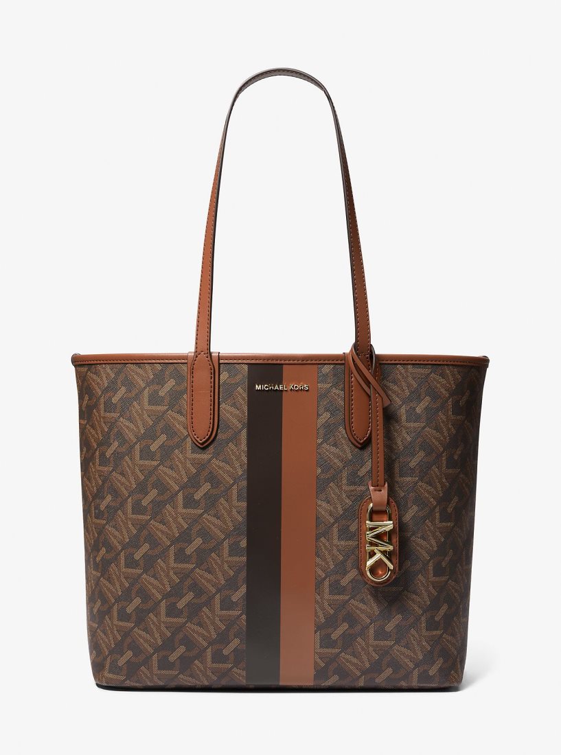 Michael Kors Eliza Large Empire Signature Logo Tote Bag Totes Kadın Kahverengi | 394026-EJH