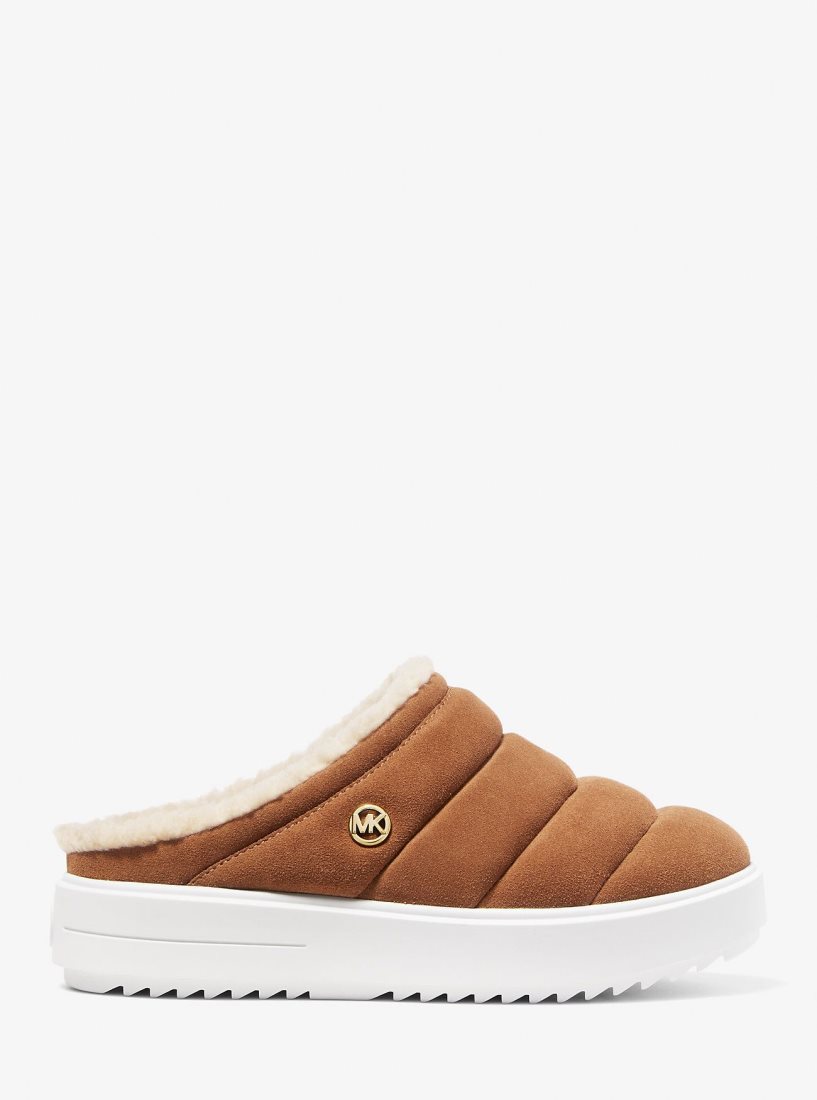 Michael Kors Emmett Quilted Suede Sneaker Mule Spor Ayakkabı Kadın Luggage | 598176-KOQ