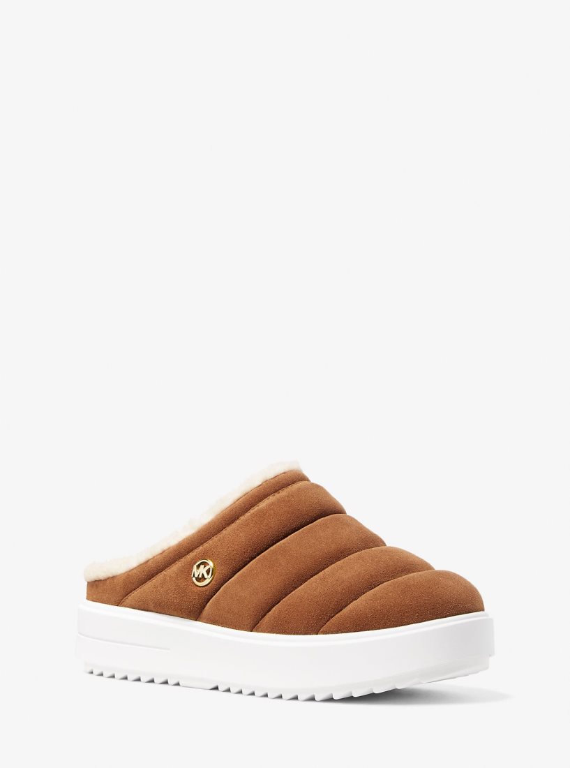 Michael Kors Emmett Quilted Suede Sneaker Mule Spor Ayakkabı Kadın Luggage | 598176-KOQ