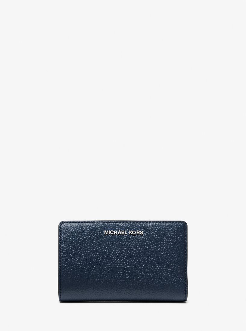 Michael Kors Empire Medium Pebbled Leather Wallet Cüzdan Kadın Lacivert | 953607-IZN