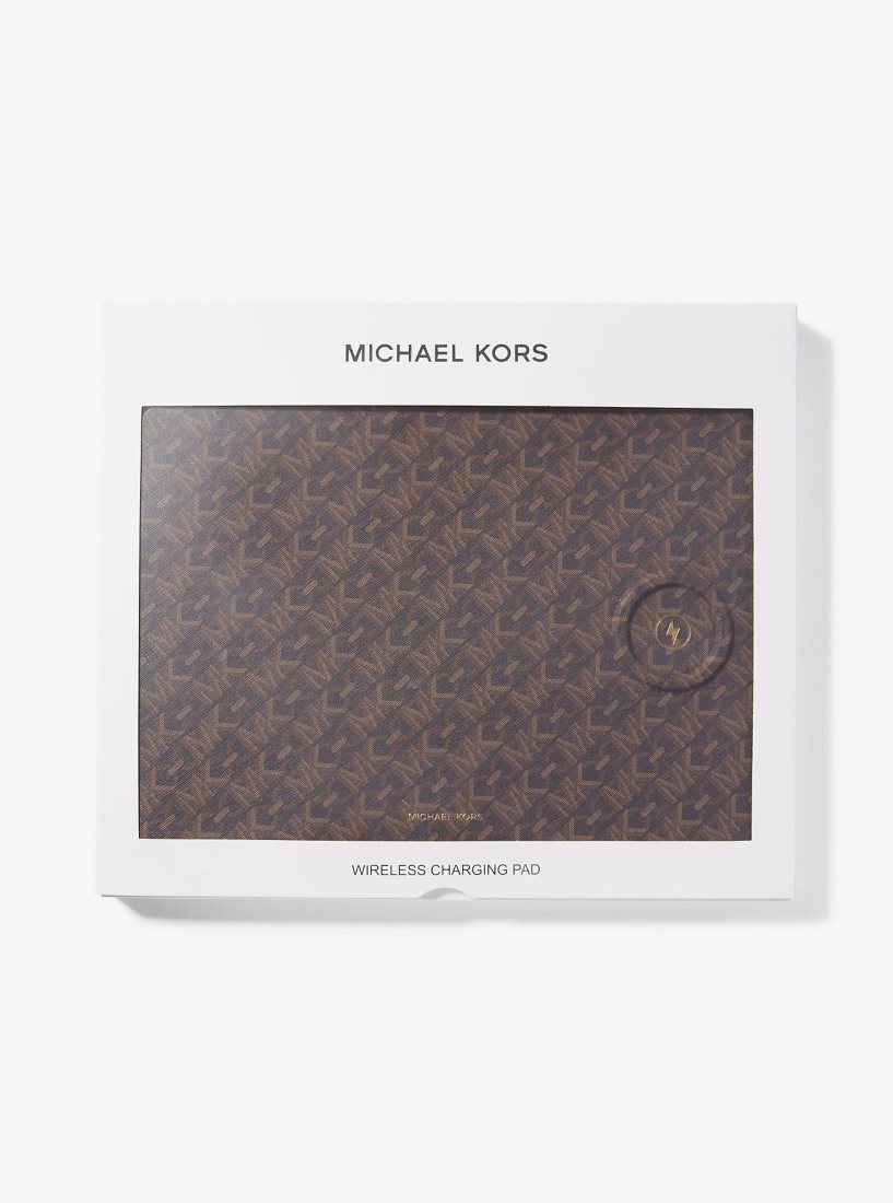 Michael Kors Empire Signature Logo Wireless Charging Mouse Pad Seyahat Çantası Kadın Kahverengi | 491627-TIL