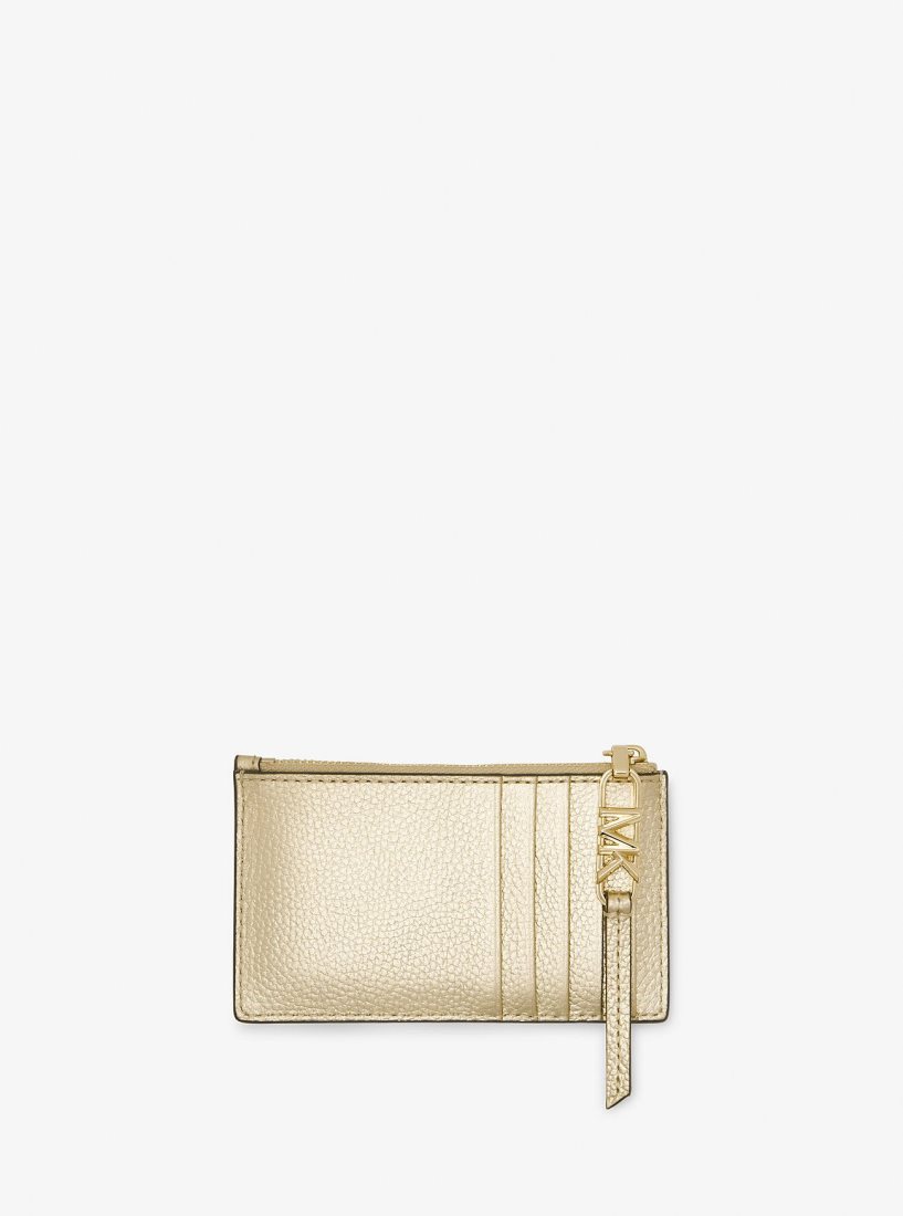 Michael Kors Empire Small Metallic Leather Card Case Kart Kılıfı Kadın Altın | 183795-FHV