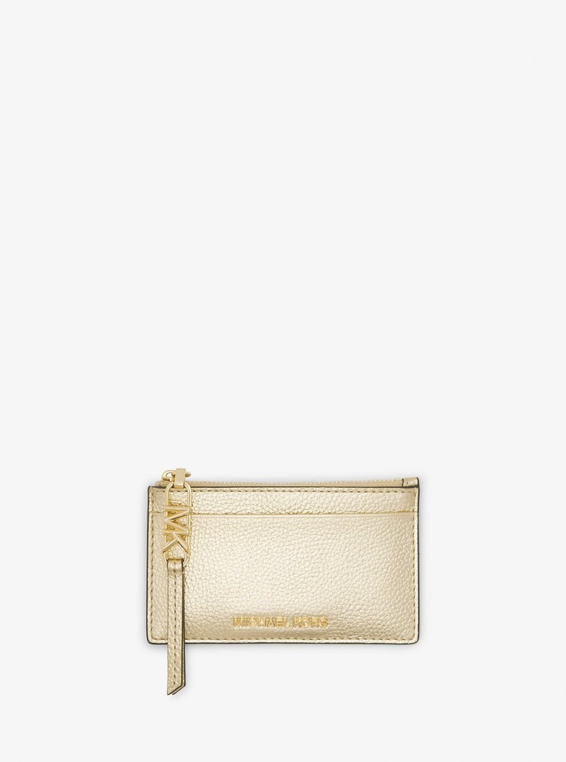 Michael Kors Empire Small Metallic Leather Card Case Kart Kılıfı Kadın Altın | 183795-FHV