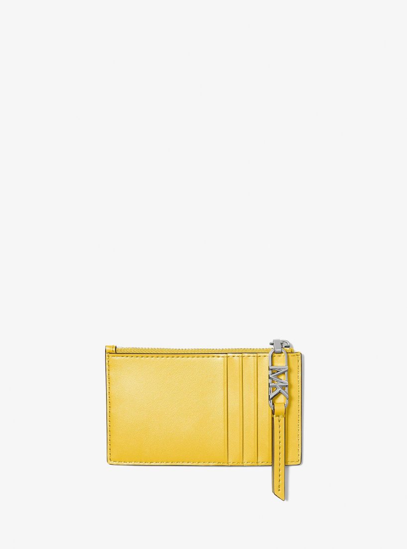 Michael Kors Empire Small Woven Leather Card Case Kart Kılıfı Kadın Bright Dandelion | 379614-BIX