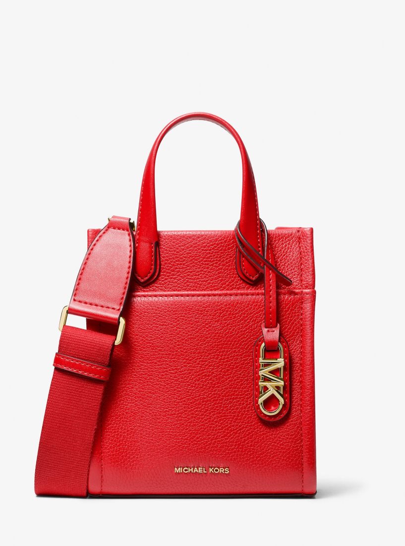 Michael Kors Gigi Extra-Small Pebbled Leather Crossbody Bag Çapraz Çanta Kadın Kırmızı | 425813-PNJ