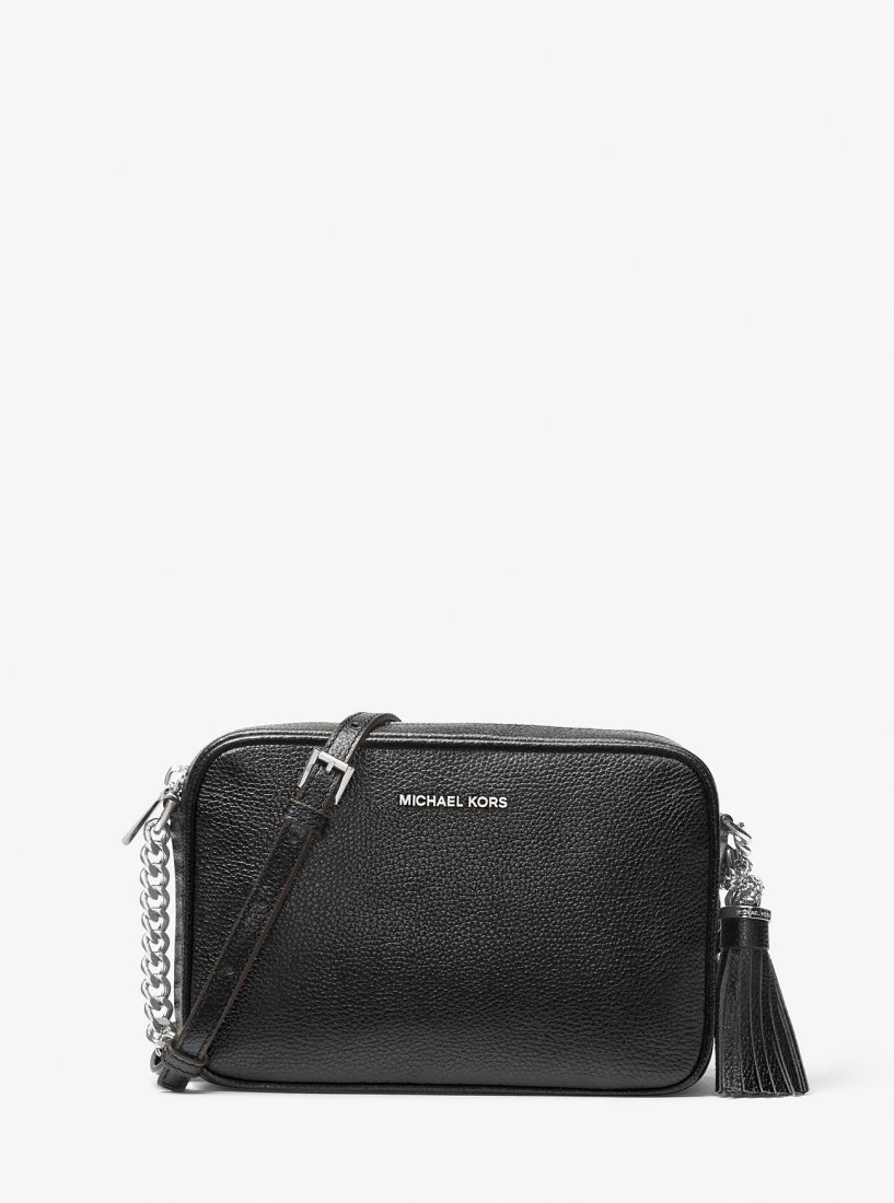 Michael Kors Ginny Leather Crossbody Bag Çapraz Çanta Kadın Siyah | 648907-EIP