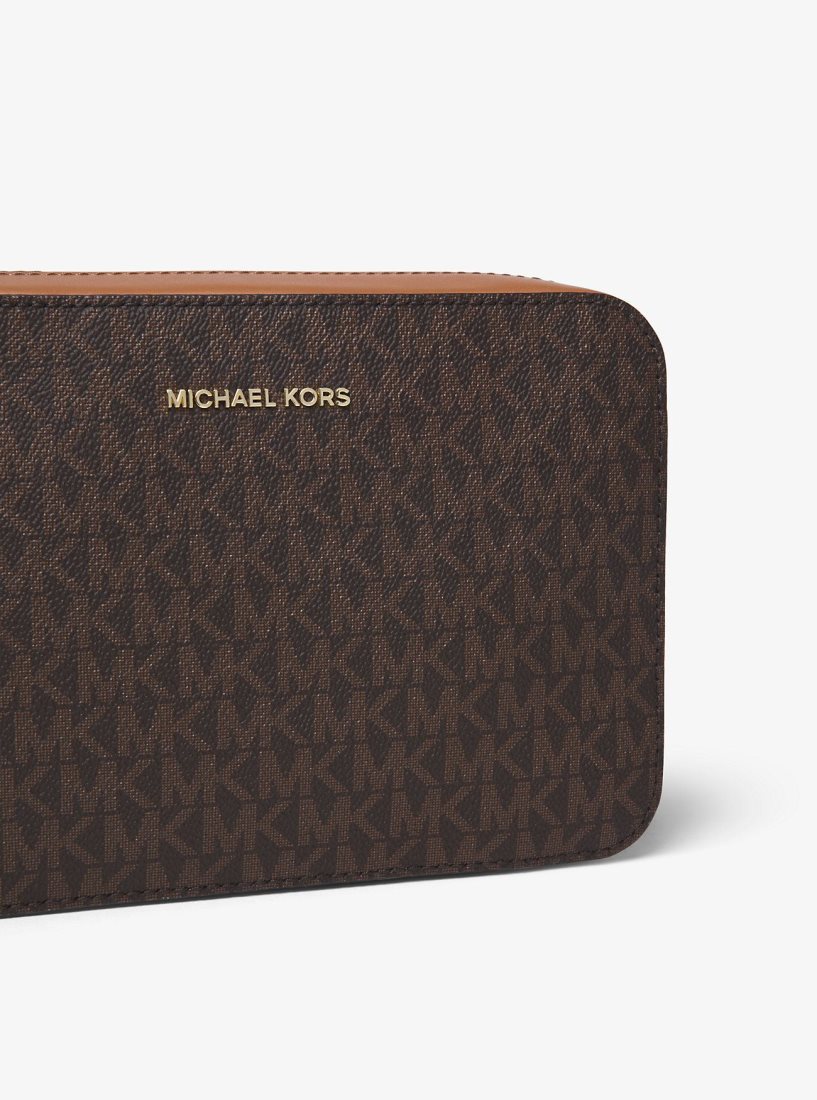 Michael Kors Ginny Medium Logo Crossbody Bag Çapraz Çanta Kadın Kahverengi | 741356-FHY