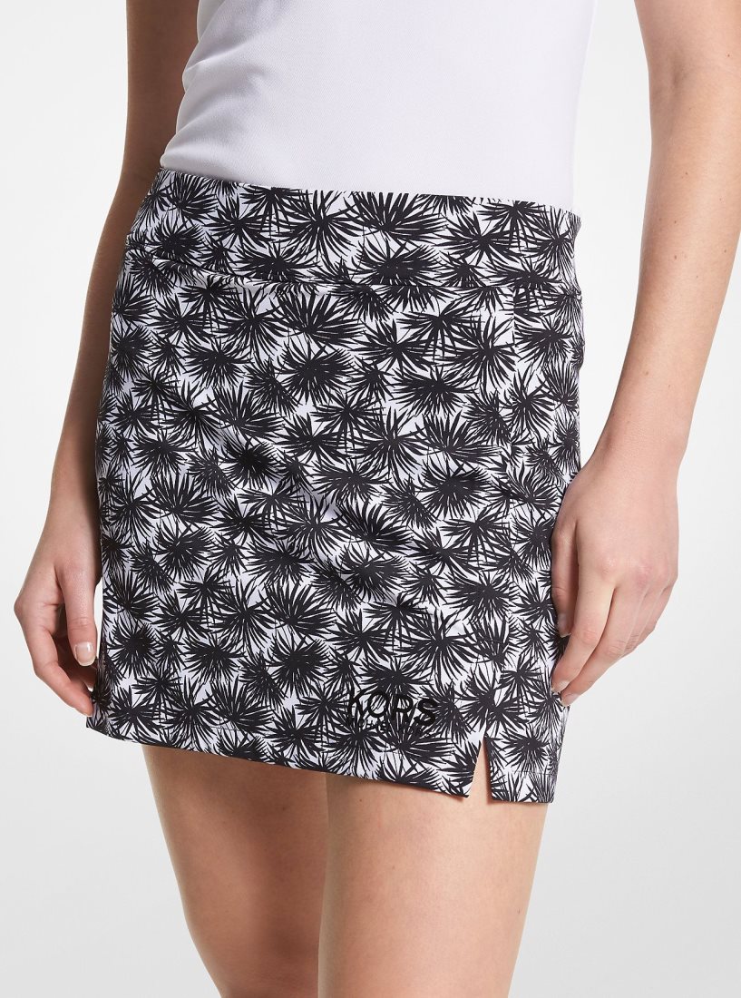 Michael Kors Golf Printed Stretch Knit Skort Etek Kadın Beyaz Siyah | 306479-INT