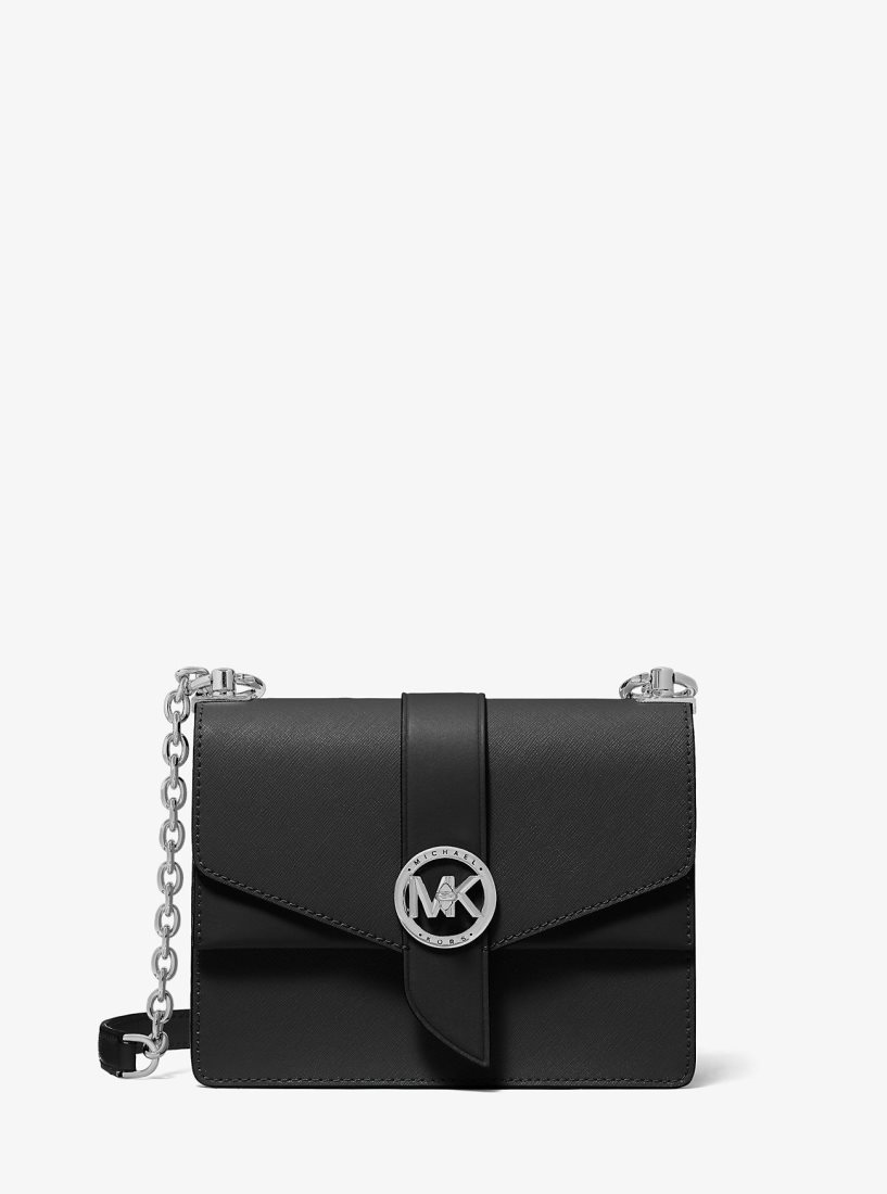 Michael Kors Greenwich Small Saffiano Leather Crossbody Bag Çapraz Çanta Kadın Siyah | 732190-YJA