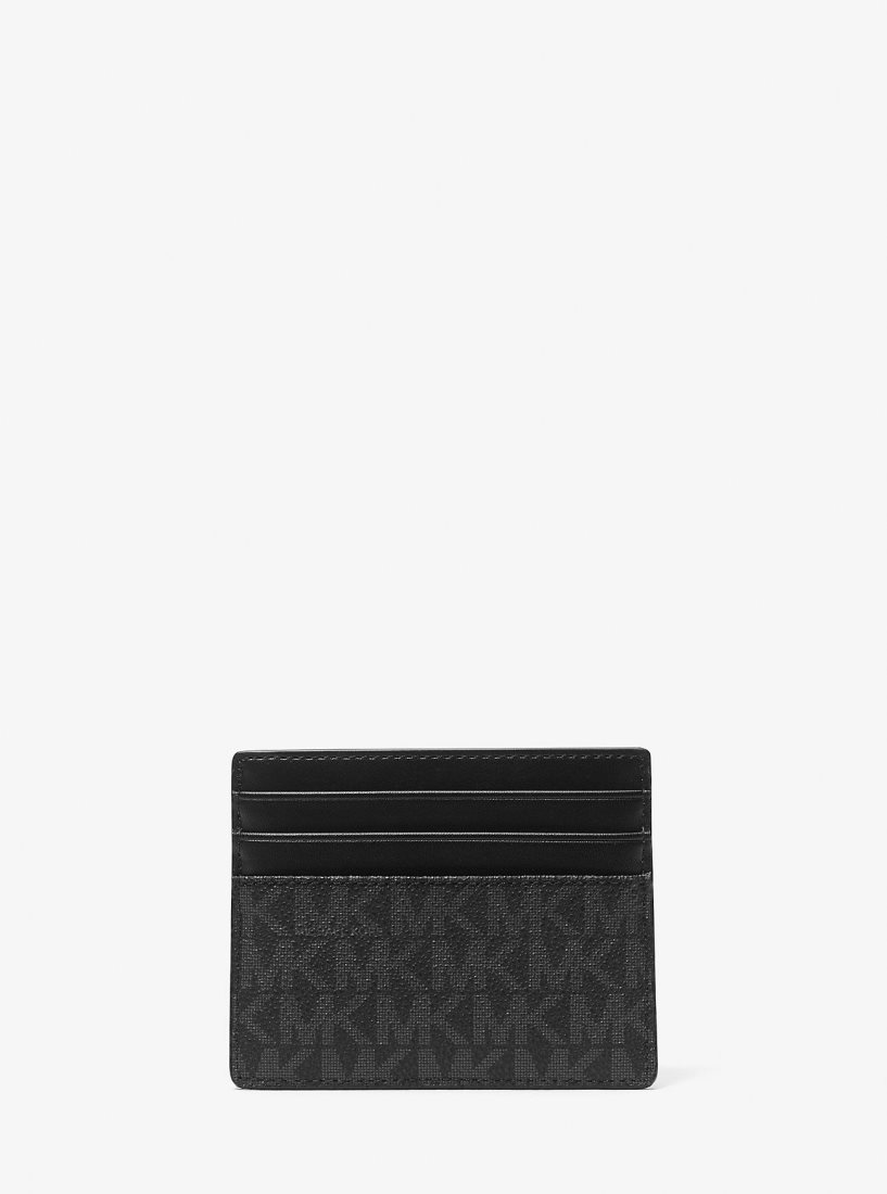 Michael Kors Greyson Logo Tall Card Case Kart Kılıfı Erkek Siyah | 320654-VOQ