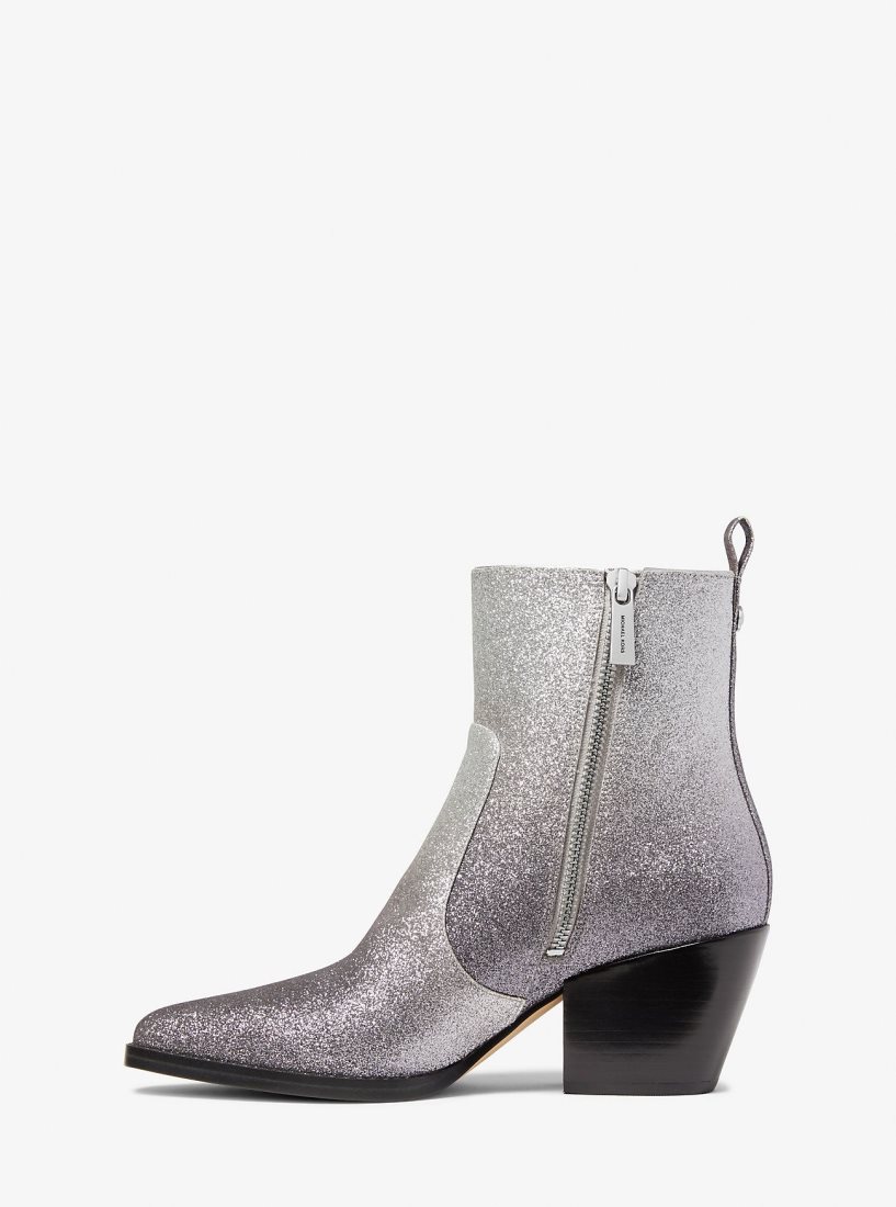 Michael Kors Harlow Glitter Embellished Boot Bot Kadın Gümüş Siyah | 547928-BYA